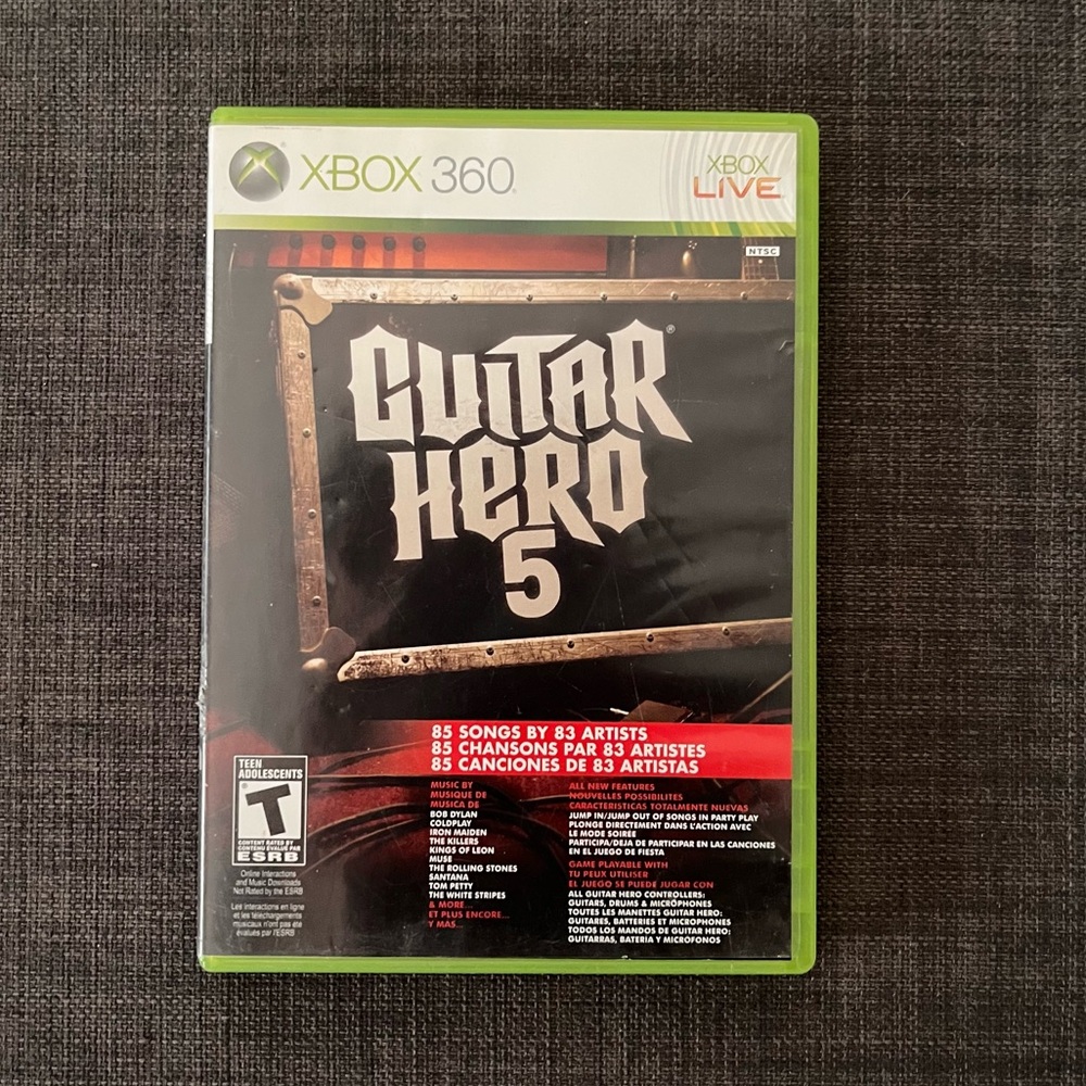 Guitar Hero 5 Xbox 360 Game Complete